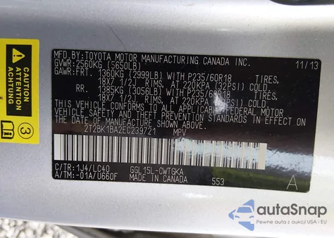 2014 Lexus Rx 350 из США, поврежденный, VIN 2T2BK1BA2EC239721